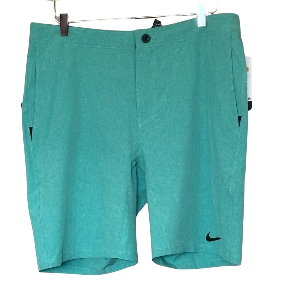 NIKE: Four Way Stretch Swim Trunks in Green